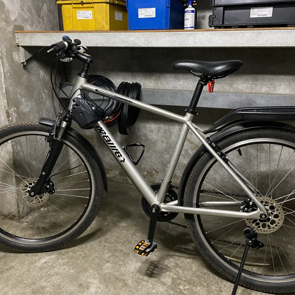 Storage environment showing organized bicycle arrangement